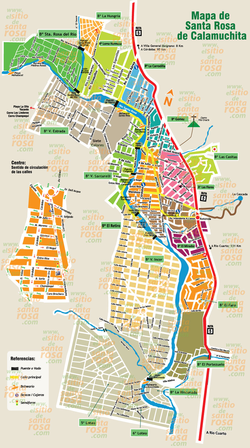 Mapa de Santa Rosa de Calamuchita